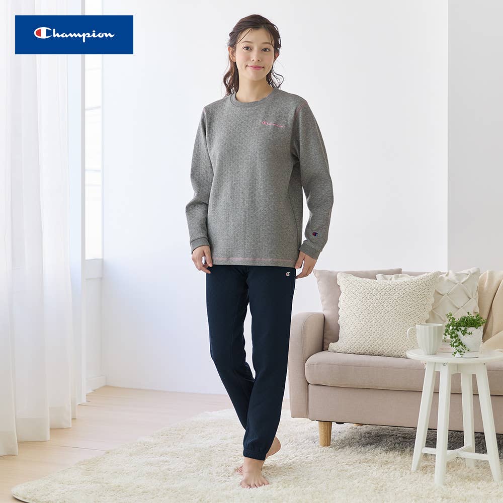 表裏綿100％ カジュアルなルームウェア 長袖長パンツ